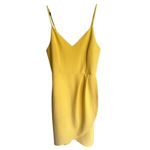 Yellow Spaghetti Strap V-Neck Bodycon Dress Size Medium